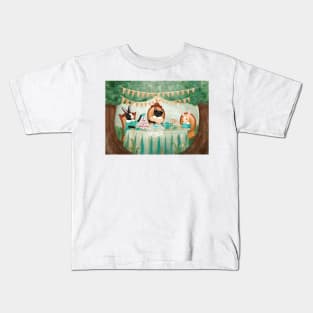 Cats and Rabbit Tea Party Kids T-Shirt